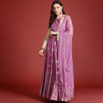 Printed Ready to Wear Halter Neck Smocked Lehenga & Blouse With Dupatta