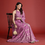 Printed Ready to Wear Halter Neck Smocked Lehenga & Blouse With Dupatta